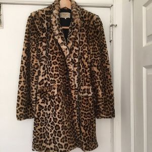Zara faux fur leopard coat